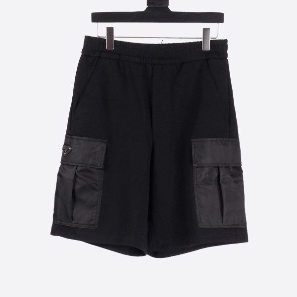 Prada cotton fleece Bermuda shorts with Re-Nylon details