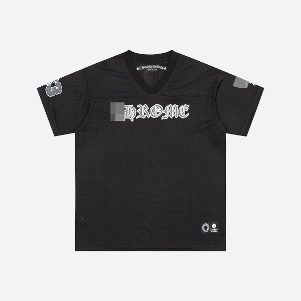 Chrome Hearts Sports Mesh Warm-Up Short Sleeve Jersey in Black