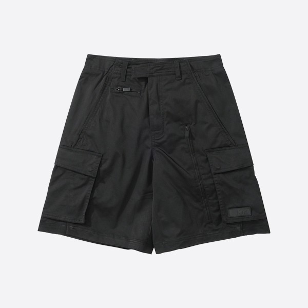 Dior Cargo Bermuda Shorts in Black Cotton Blend with Ottoman