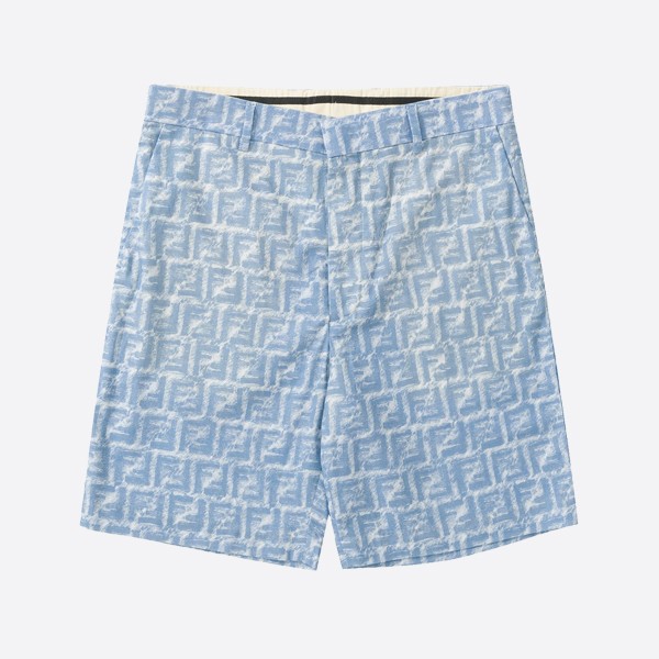 Fendi Bermuda - Blue FF linen shorts