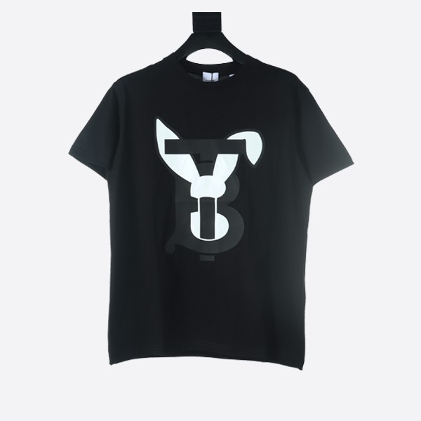 Burberry Rabbit Logo Print Cotton T-Shirt in Black/White