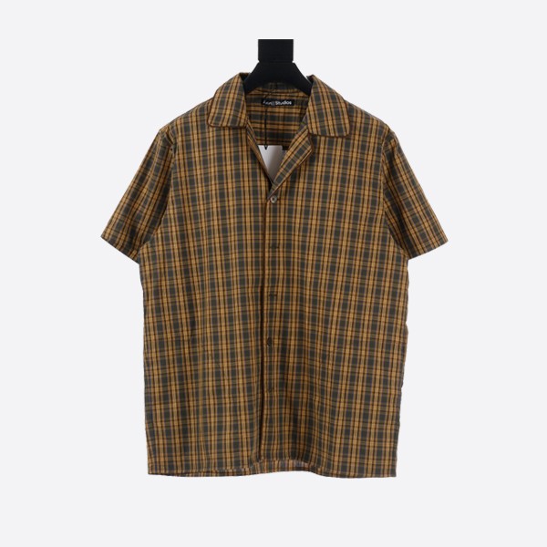 Acne Studios Short Sleeve Button-Up Shirt, Brown