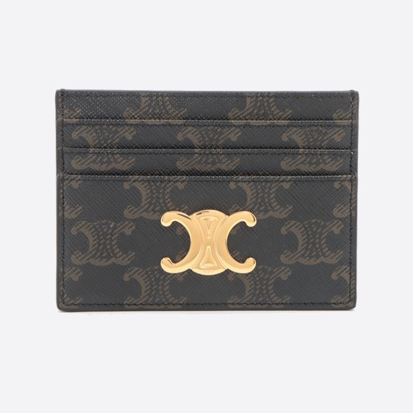 Celine Triomphe Card Holder in Tan Triomphe Canvas, 10L832CQH.04LU