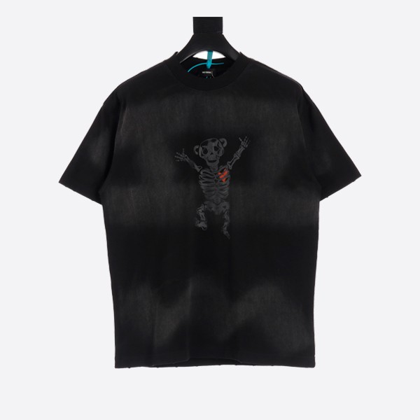 Welldone Bolt Teddy Crew Neck T-Shirt in Black