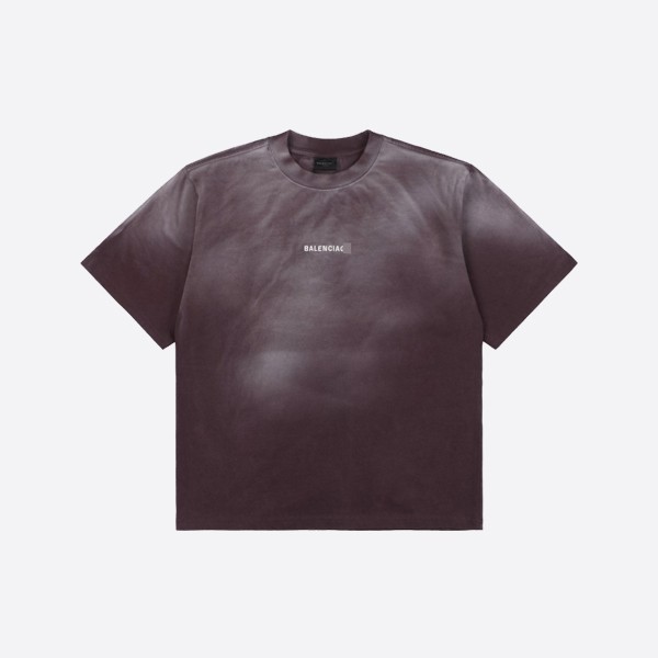 Balenciaga Back T-Shirt, Medium Fit, Purple/Gray