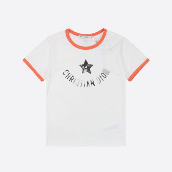 Dior Dioriviera T-shirt in ecru and coral cotton jersey