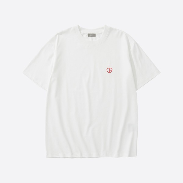 Dior CD Heart Relaxed Fit T-Shirt in White Cotton Jersey