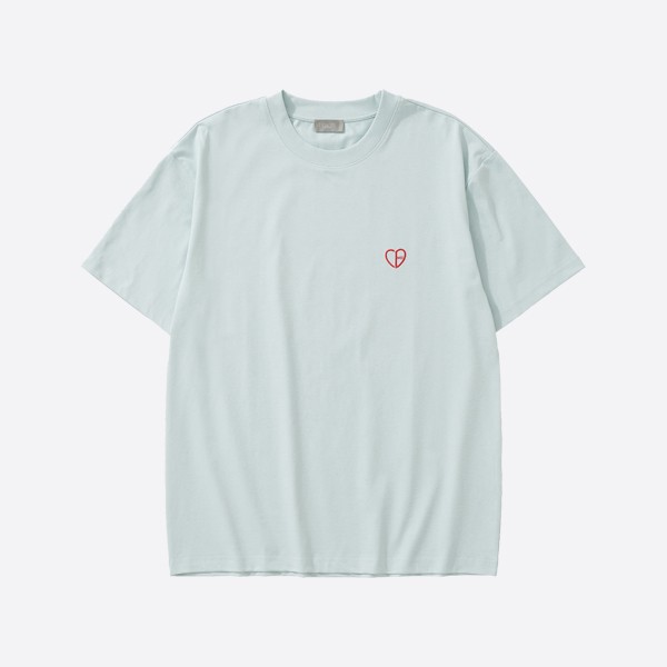 Dior CD Heart Relaxed Fit T-Shirt in Grey Cotton Jersey