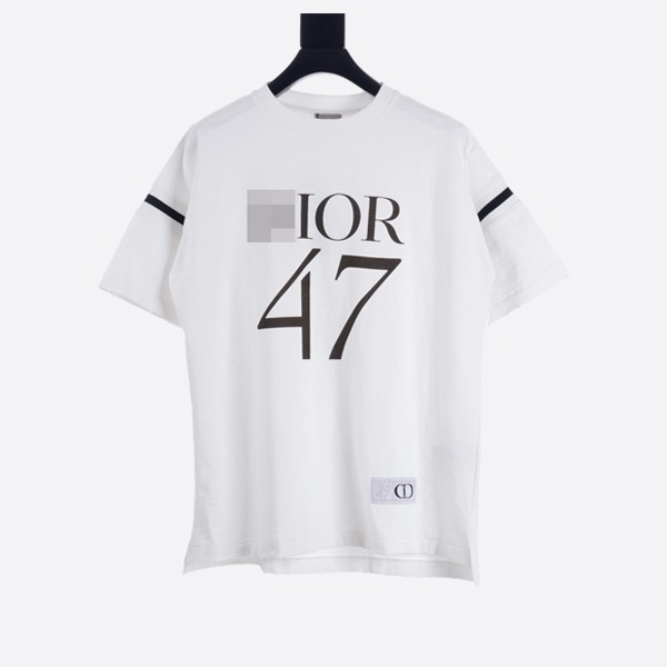 Dior oversized T-shirt in white slub cotton jersey