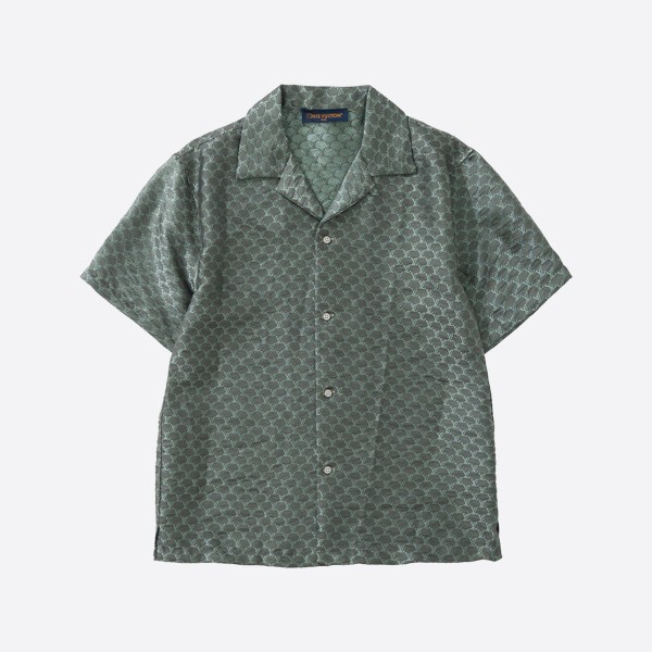 Louis Vuitton Short Sleeve Jacquard Silk Blend Shirt