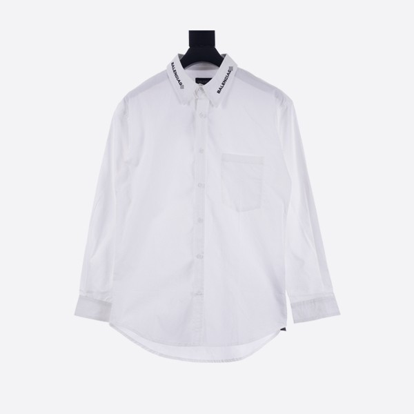 Balenciaga Drop Neckline Oversized Shirt in White