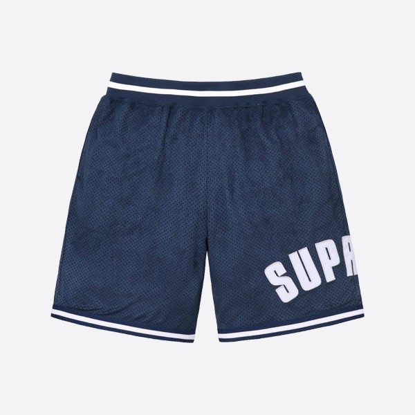 Supreme Ultrasuede Mesh Shorts in Navy
