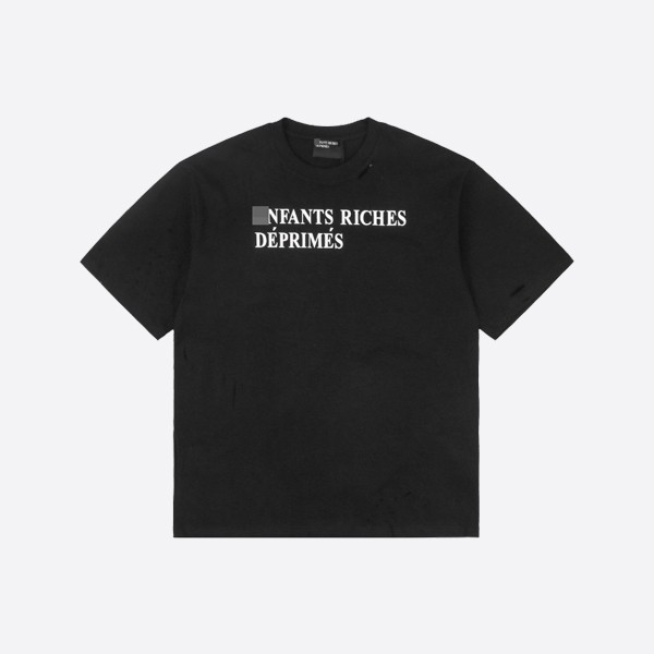 Enfant Riche Deprime Cropped Logo Cotton T-Shirt in Black