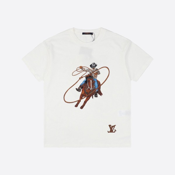 Louis Vuitton Graphic Embroidered Cotton T-Shirt