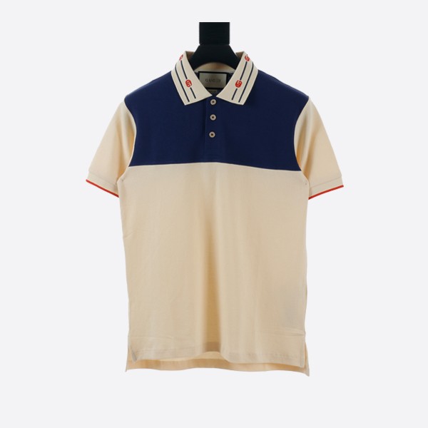 Gucci Color Logo Polo Bone Blue