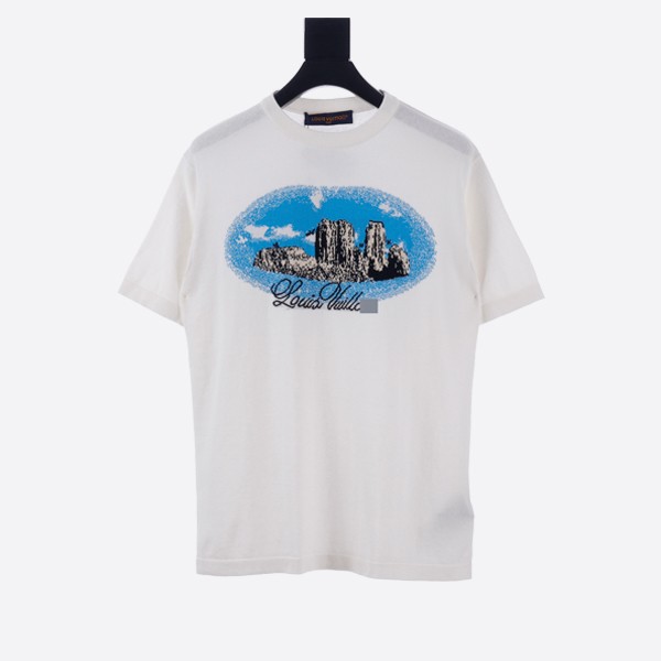 Louis Vuitton graphic short sleeve cotton crew neck vanilla