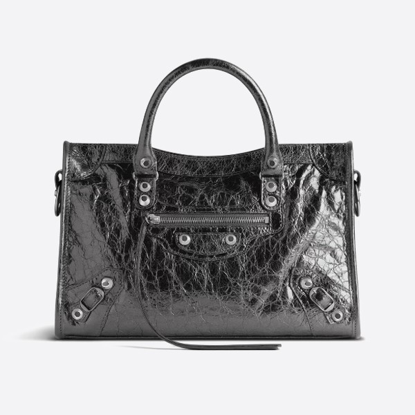 Balenciaga Le City Small Bag, Metallized Grey, 7977892AA9R1314