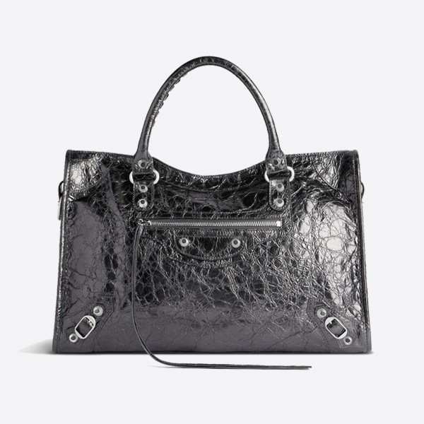 Balenciaga Le City Medium Bag in Metallized Grey, 7977862AA9R1314
