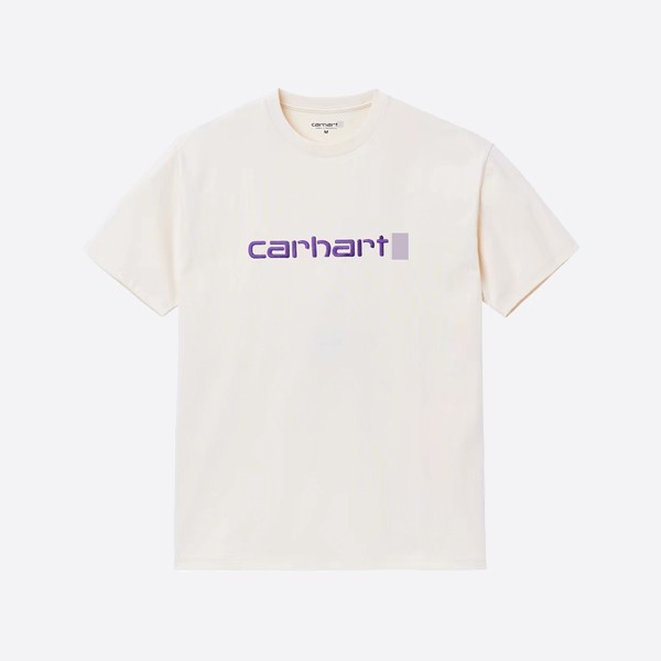 Carhartt S/S Embroidered T-Shirt in Natural/Royal Purple