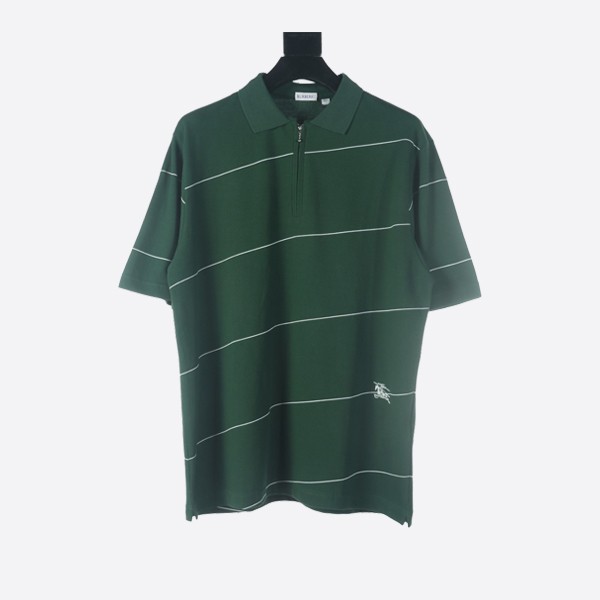 Burberry striped cotton polo shirt in green
