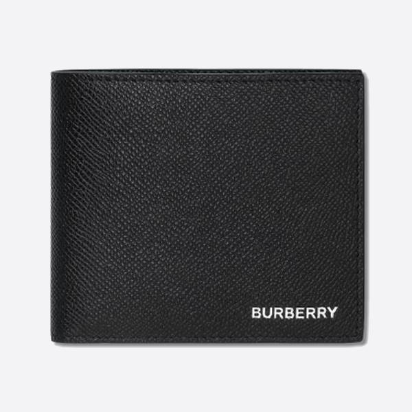 Burberry Grainy Leather International Bifold Wallet, Black, 80146531