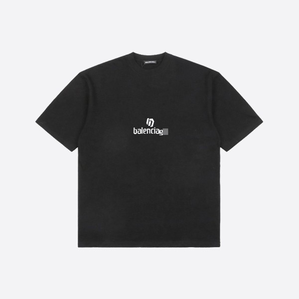 Balenciaga Paris Swirl Letter Print Short Sleeve