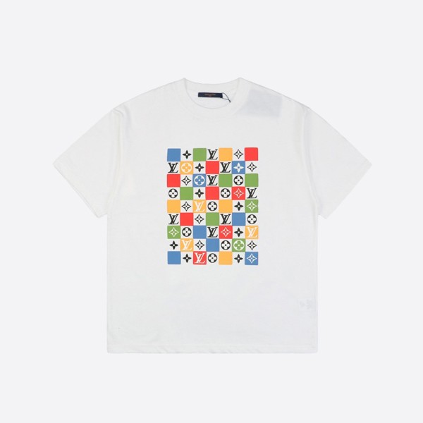 Louis Vuitton Colorful Checkerboard Monogram Short Sleeve