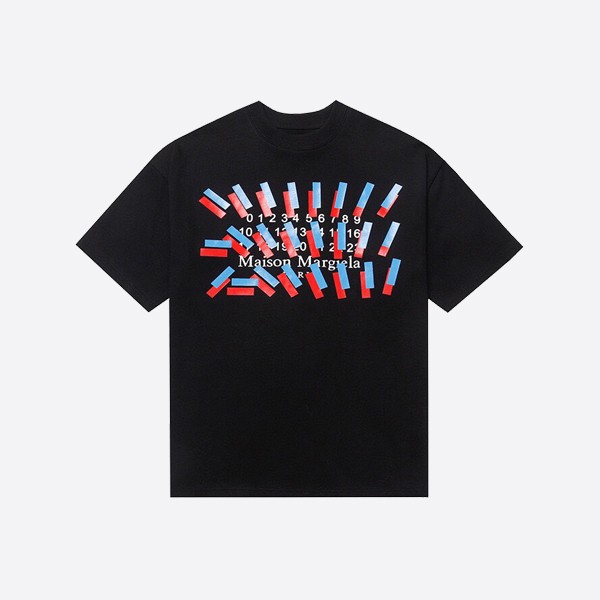 Maison Margiela Red and Blue Tape Logo T-Shirt