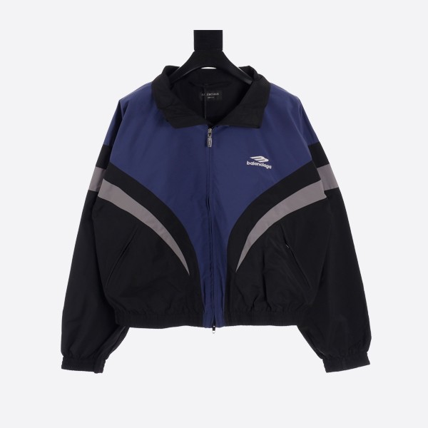 Balenciaga 3B Sports Icon Tracksuit 3B Blue and Black Hooded Jacket