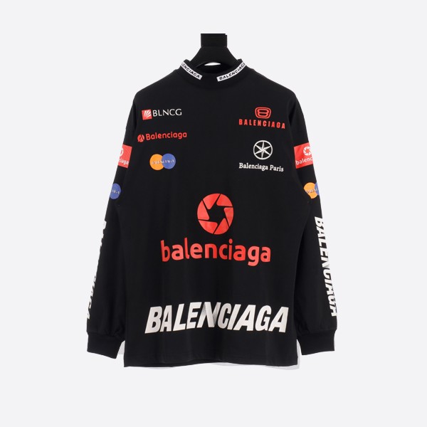 Balenciaga Multi-Element all-over print long-sleeved T-shirt in black