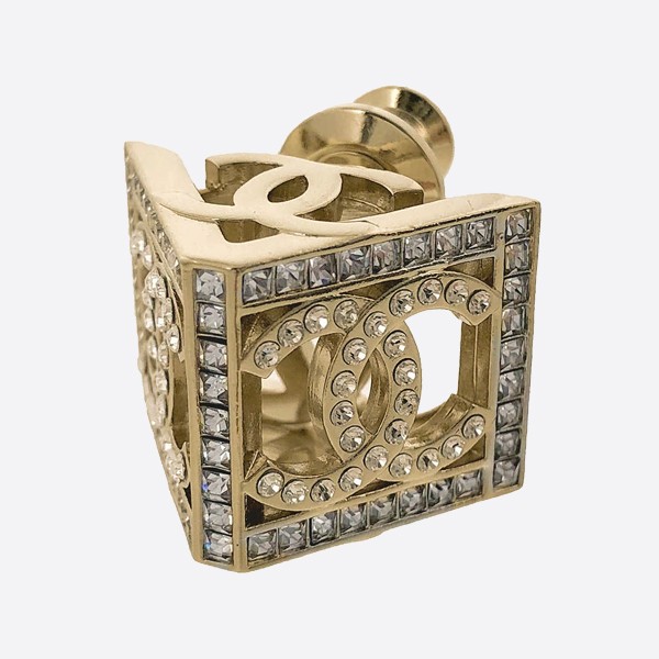 Chanel Pin Brooch B24C GP Rhinestone Gold for Men and Women