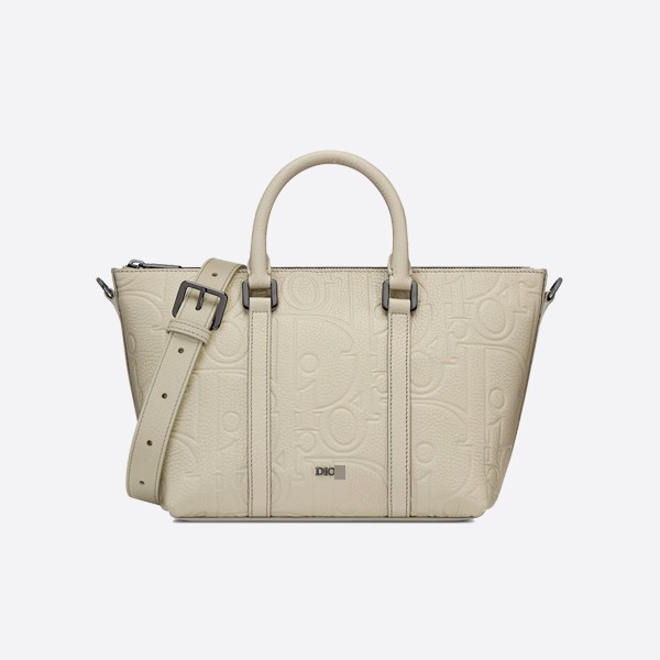 Dior Weekender 25 Bag Gravity Leather & Grained Calfskin White