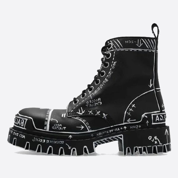 Balenciaga Graffiti Bulldozer Derby Boots