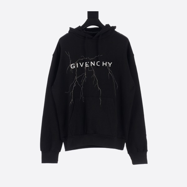 Givenchy Reflective Lightning Hooded Sweatshirt in Black