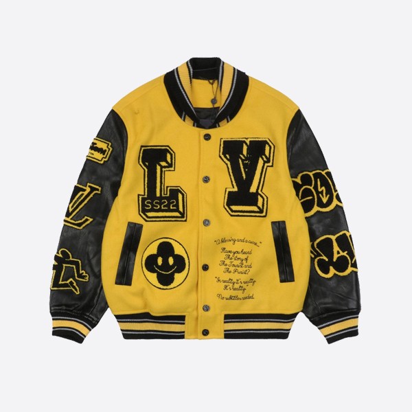 Louis Vuitton Black Panther Classic Print Baseball Jacket