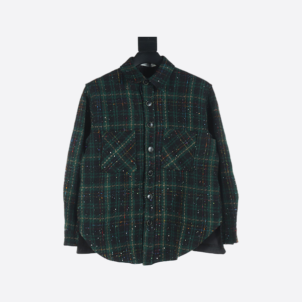 Charlie Luciano Small Fragrance Style Silver Check Shirt Jacket