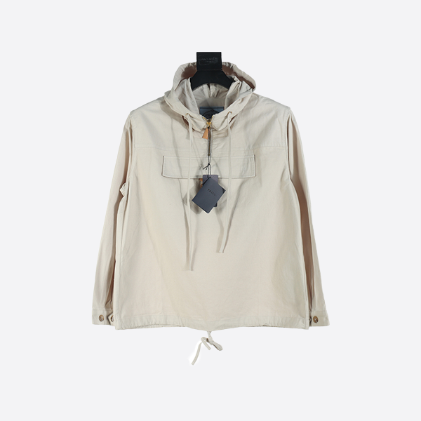 Prada Chest Pocket Triangle Half-Zip Windbreaker Jacket
