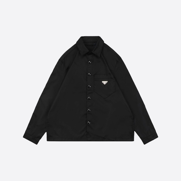 Prada Re-Nylon Pocket Triangle Logo Nylon Shirt Jacket
