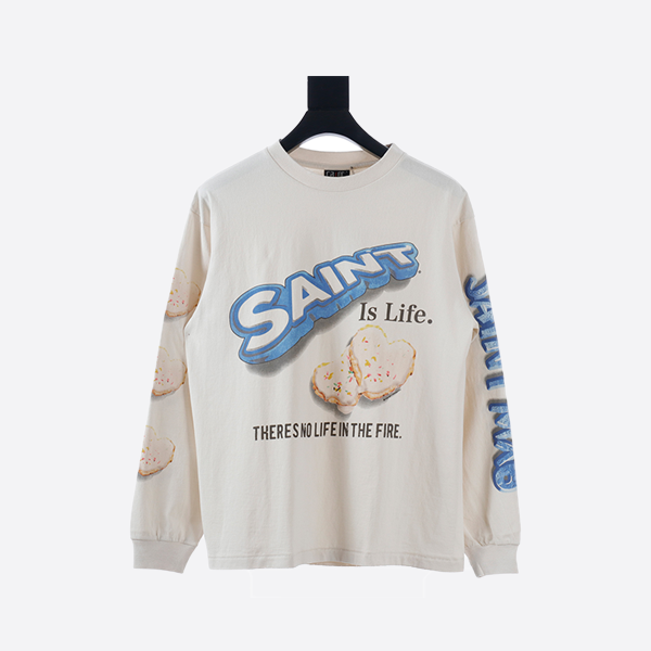 St. Michael Biscuit Letter Print Long Sleeve T-Shirt