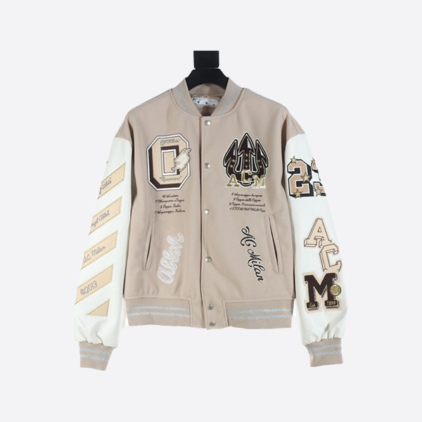 Off-White Devil Arrow Hot Diamond Baseball Jacket