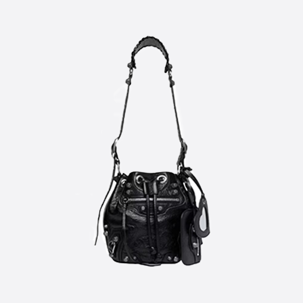 New Balenciaga Small LeCagole Bucket Motorcycle Bag 702431210H31000