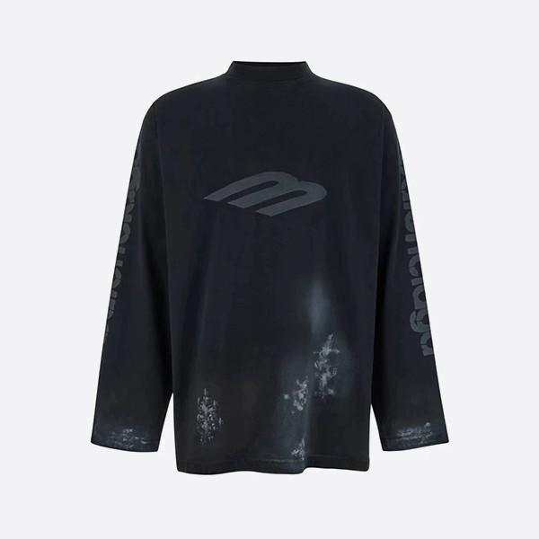 Balenciaga 3B Stencil T-Shirt in Spot Black