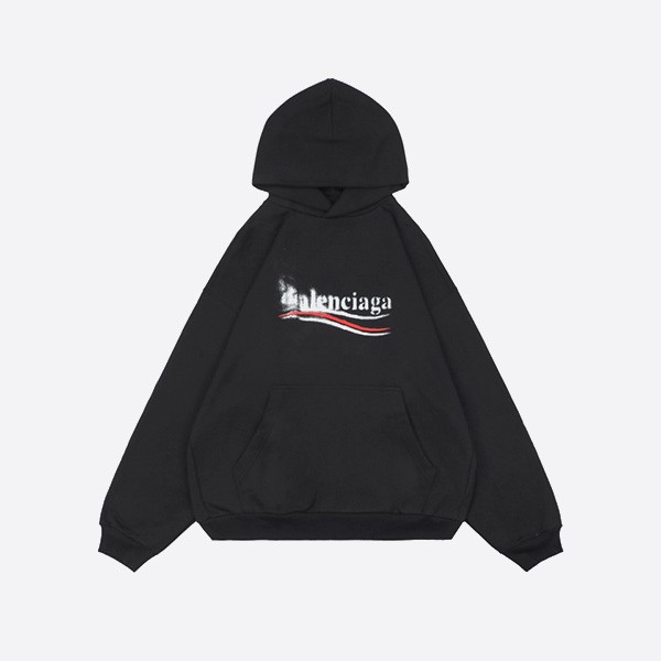 Balenciaga 24FW Fuzzy Cola Print Hooded Sweatshirt