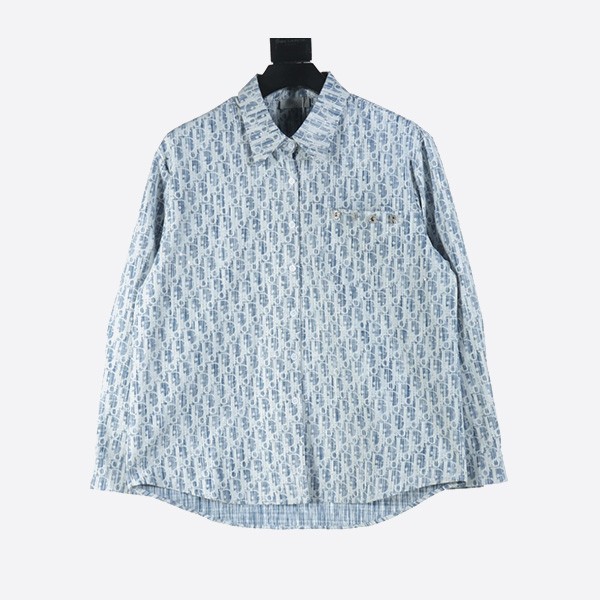 Dior 24FW Starry Diamond All-Over Print Long Sleeve Shirt for Presbyopia