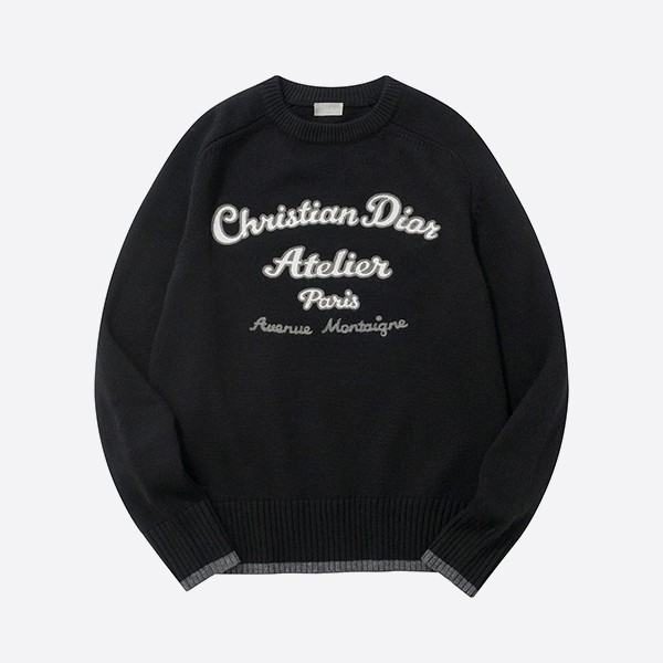 Christian Dior Atelier sweater in black wool and jersey