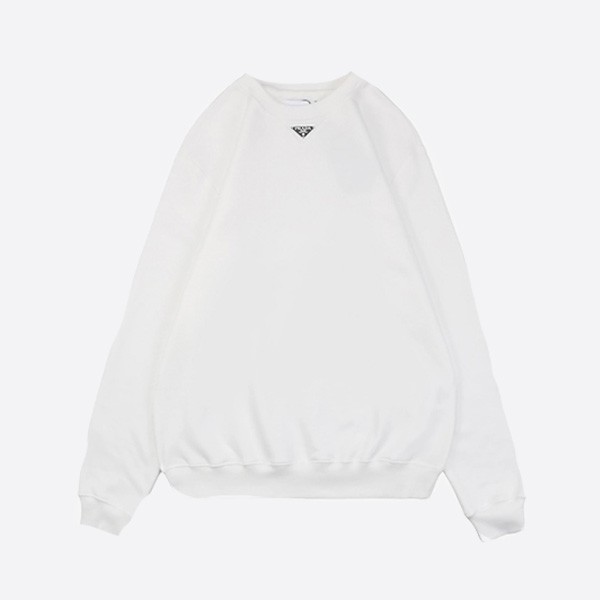 Prada 24FW Triangle Logo Basic Round Neck Sweatshirt