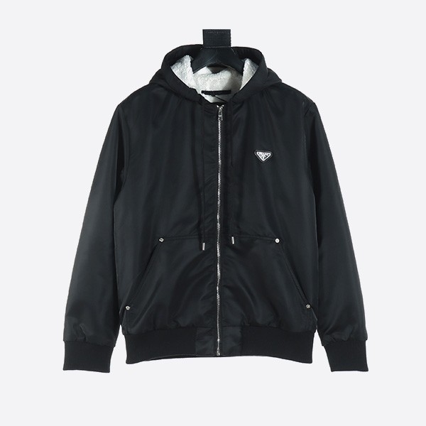 Prada lambswool hooded jacket