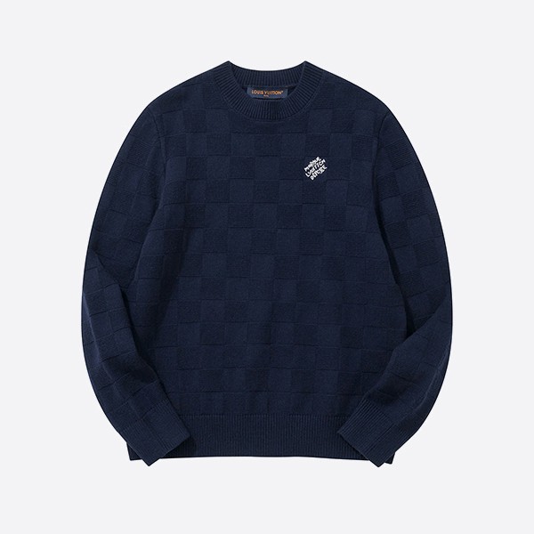 Louis Vuitton Damier Pullover with Pearl Signature in Navy