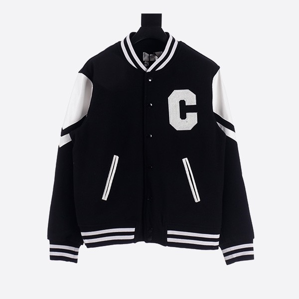 Celine Patchwork Embroidered Baseball Uniform Jacket