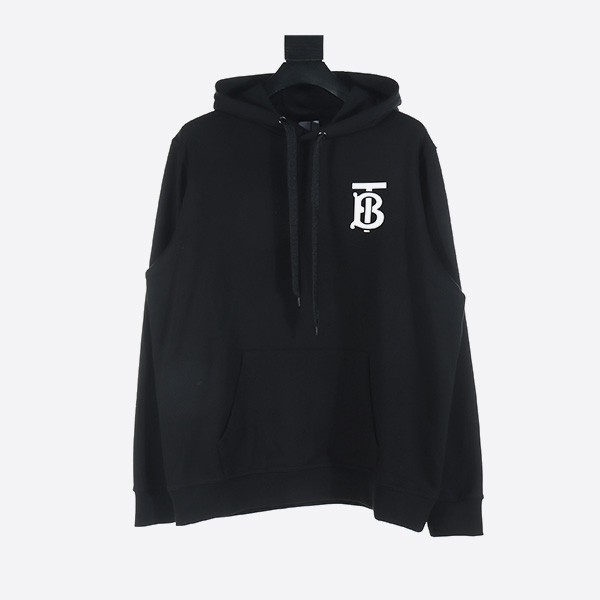 Burberry Classic BT Laminated Hooded Sweatshirt in Black